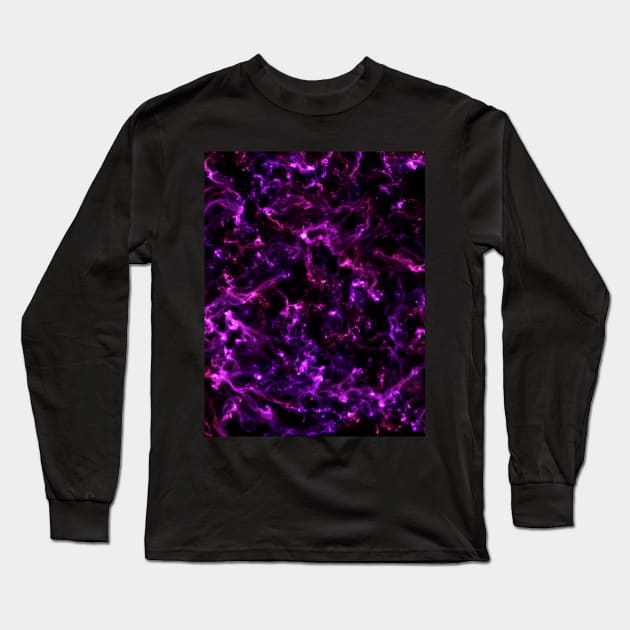 Purple and pink nebula Long Sleeve T-Shirt by Nerdiant